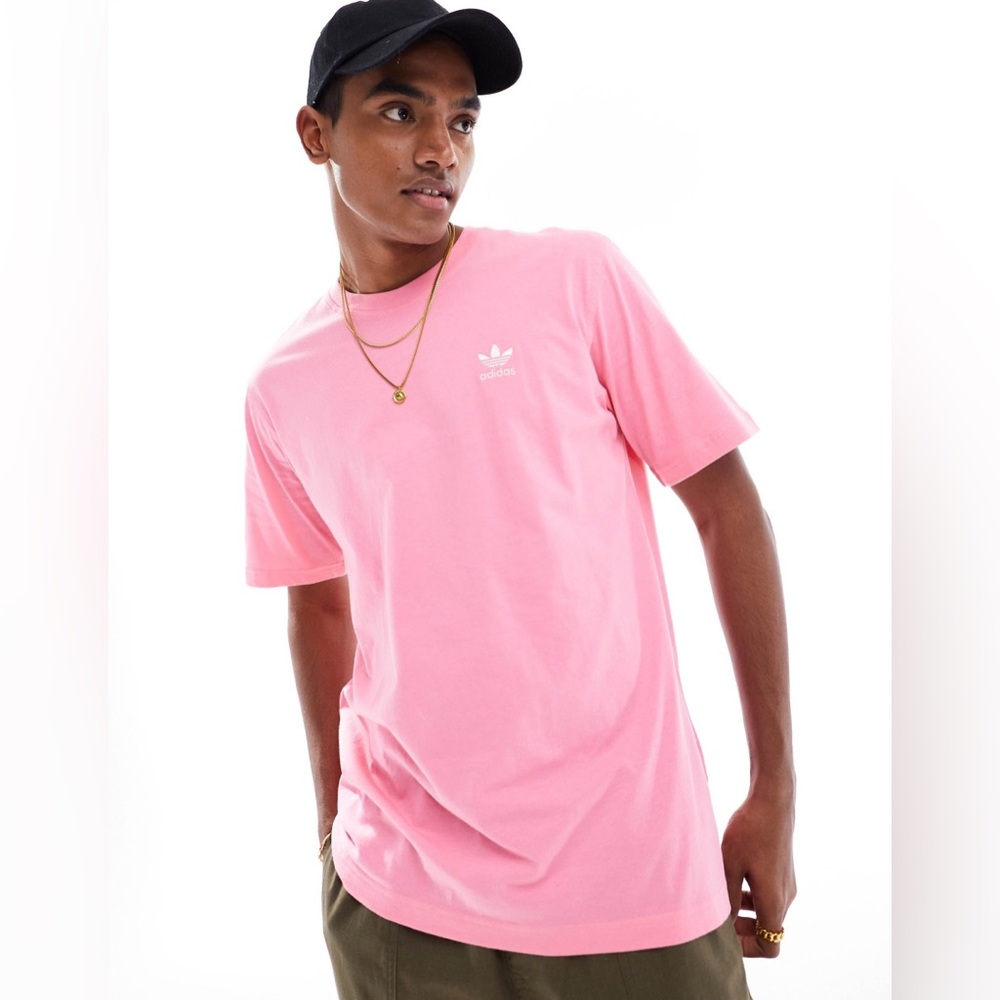 Adidas Men's Short Sleeve Pink Tee